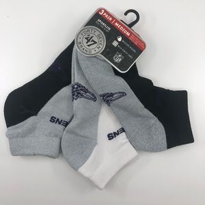 Baltimore Ravens NFL Low Cut Sock - 3 Pack Size M